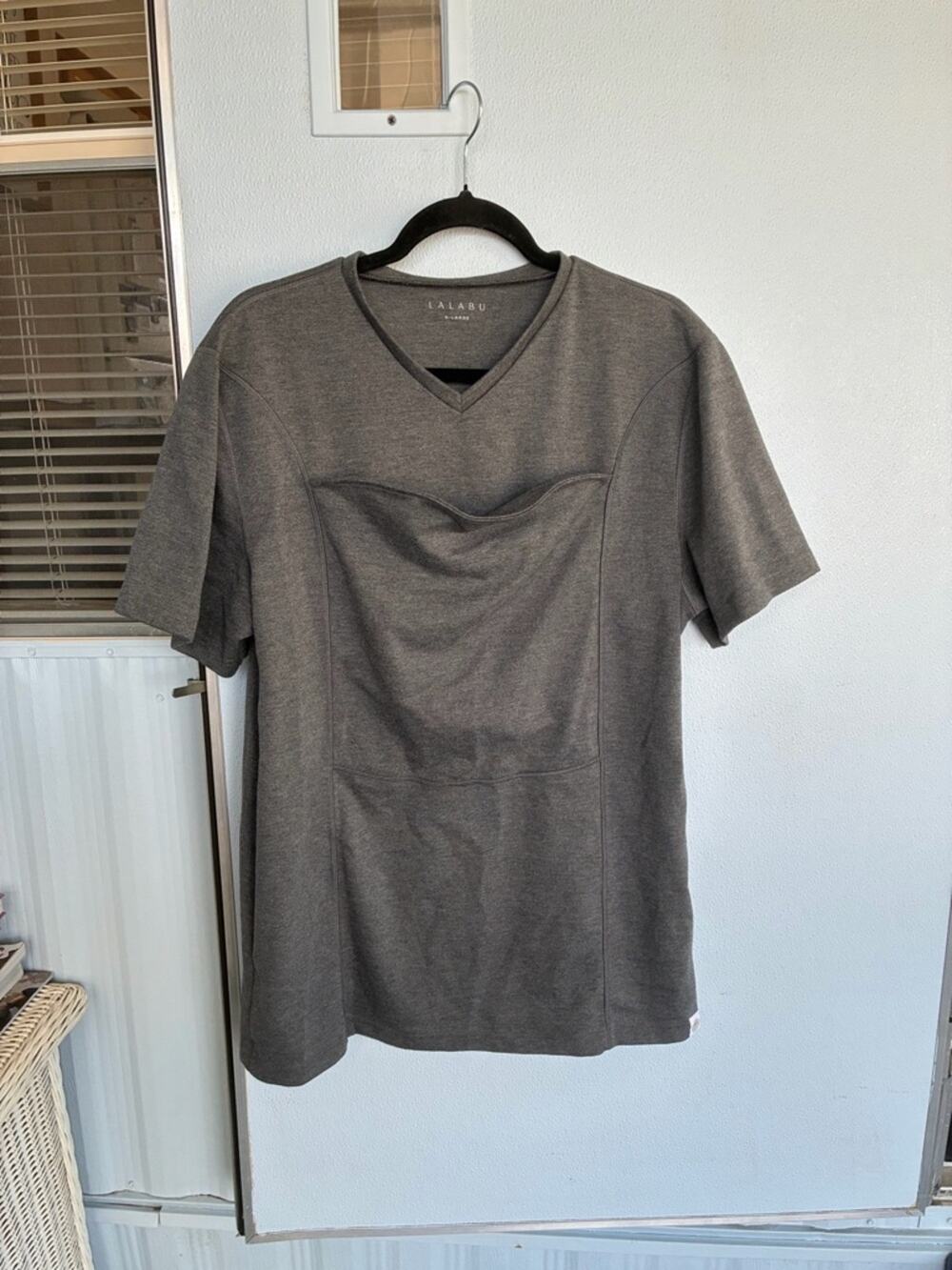Lalabu Maternity Infant Pocket Shirt Gray Women's XL